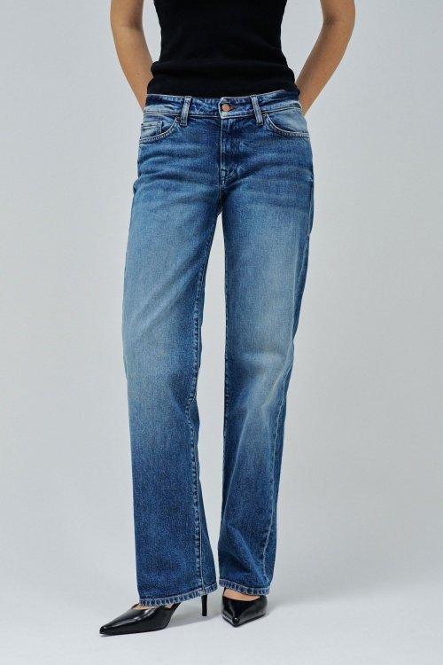 Low Rise Straight Jeans, Navy, medium
