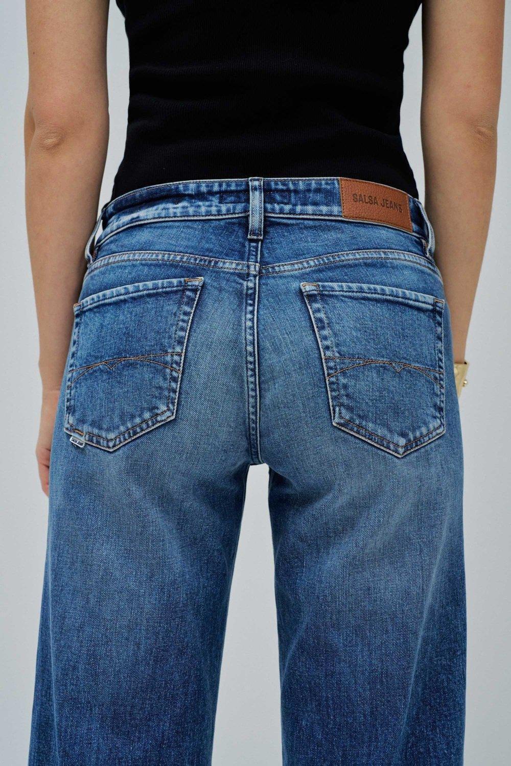 Low Rise Straight Jeans, Navy, large image number 4