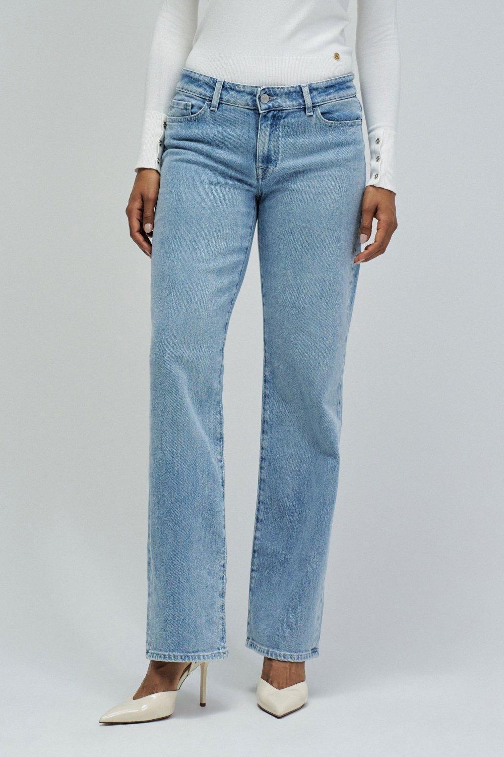 Low Rise Straight Jeans, Blue, medium