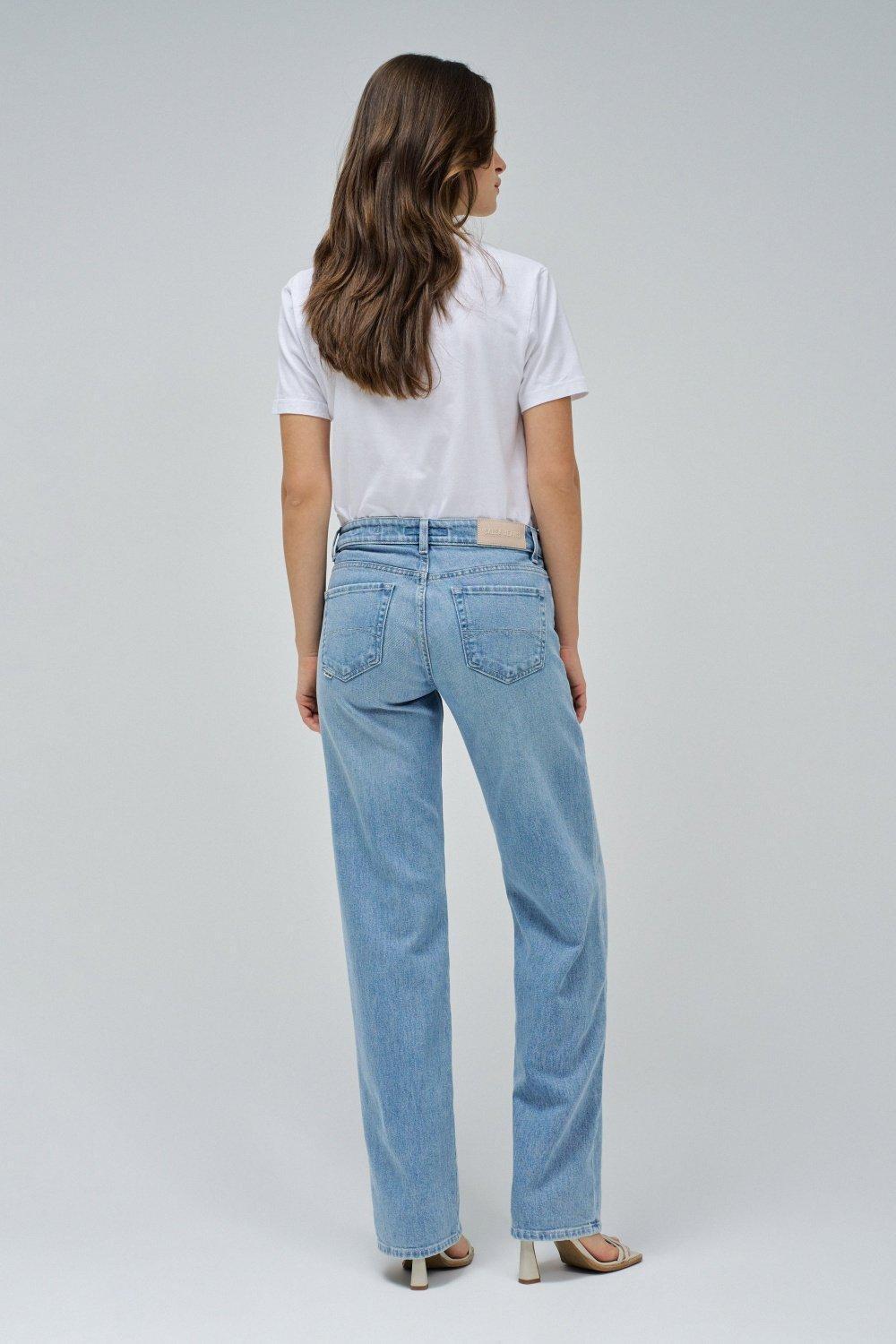 Low Rise Straight Jeans , Blue, large image number 3