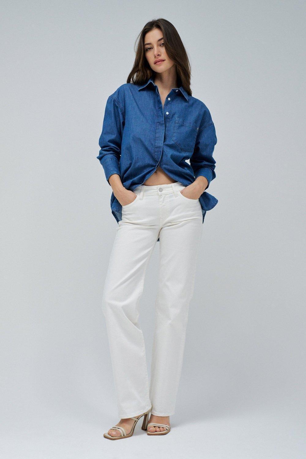 Low Rise Straight Jeans , Pearl, large image number 1