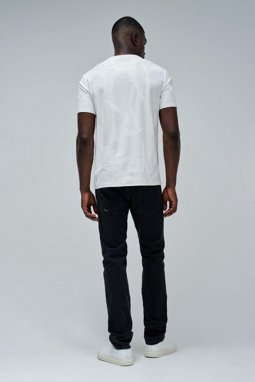 White T-Shirt Jacquard With Branding, , large image number 3