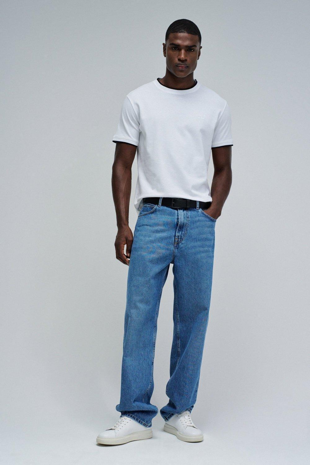 T-Shirt Slim Fit With Branding, White, medium
