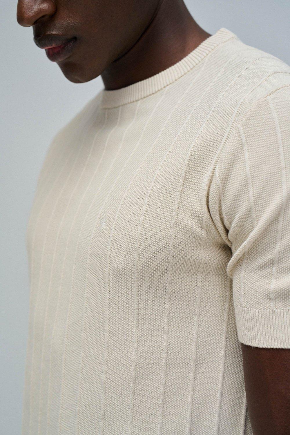 Textured T-Shirt, Cream, large image number 4
