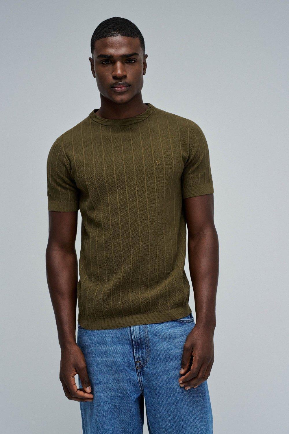 Textured T-Shirt, Green, medium