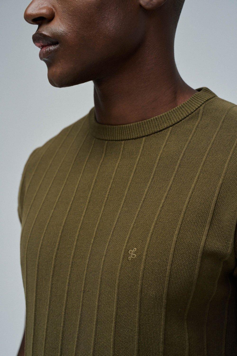 T-Shirt Regular Fit Special Texture, Green, large image number 4