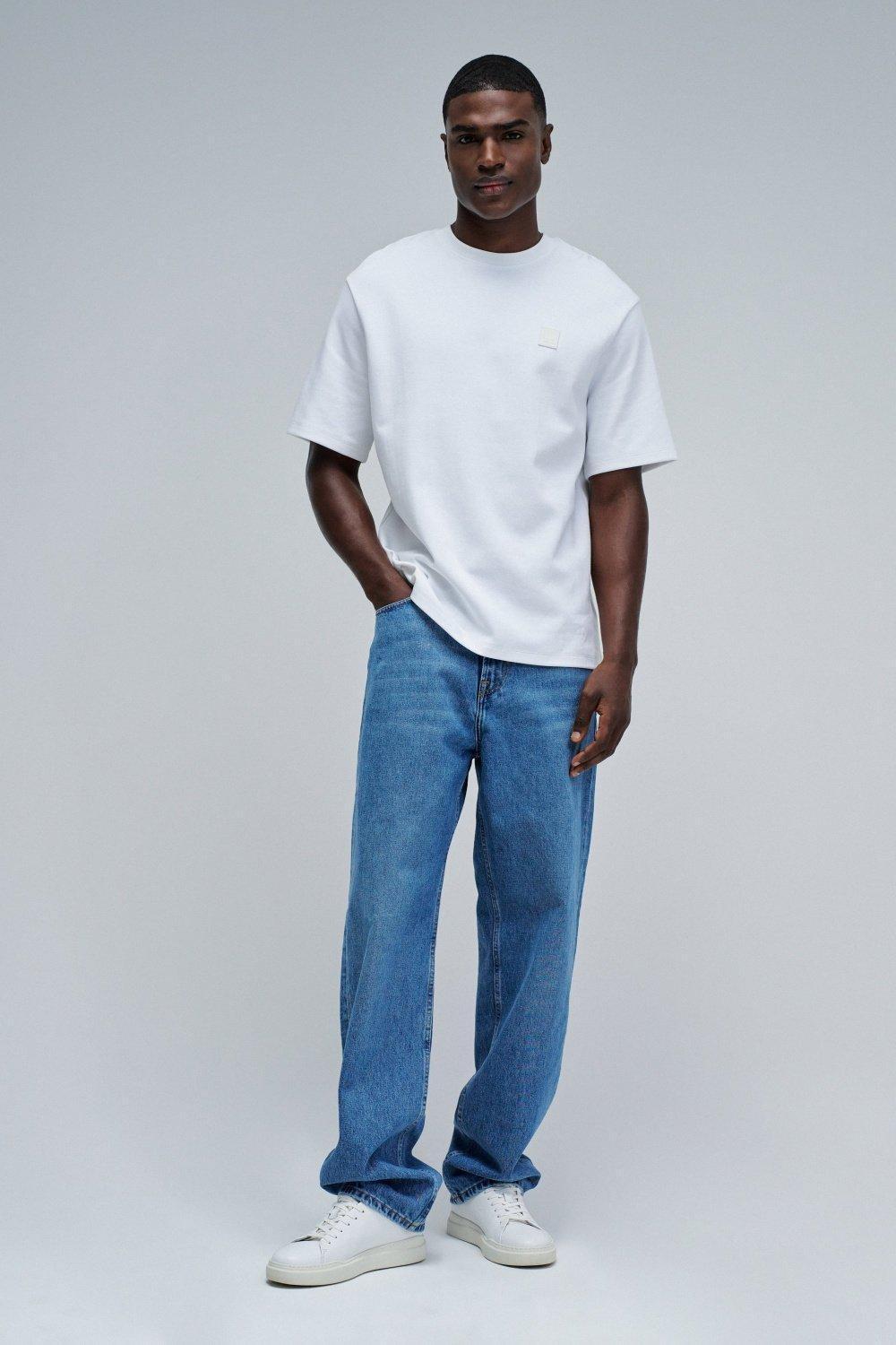 T-Shirt With Branding, White, medium