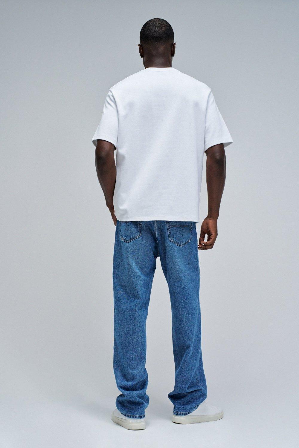 T-Shirt Relaxed Fit with Rubber Badge, White, large image number 3