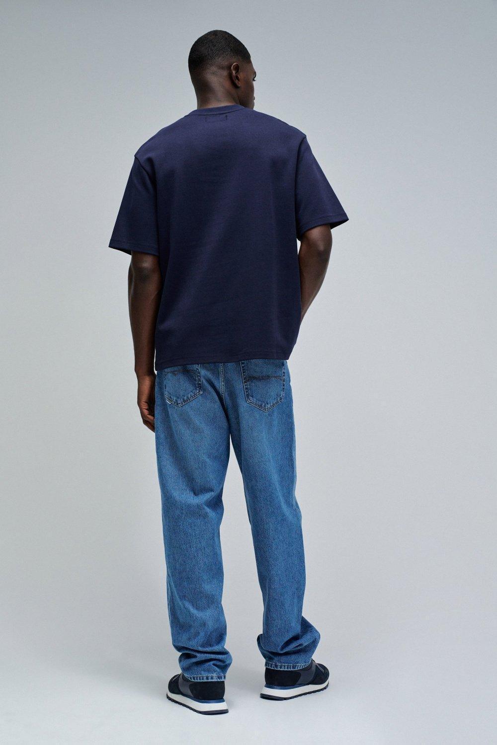 T-Shirt With Branding, Navy, large image number 3