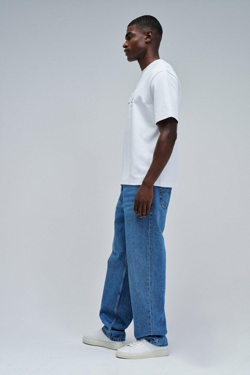 T-Shirt Relaxed Fit Embossed Print, White, large image number 2