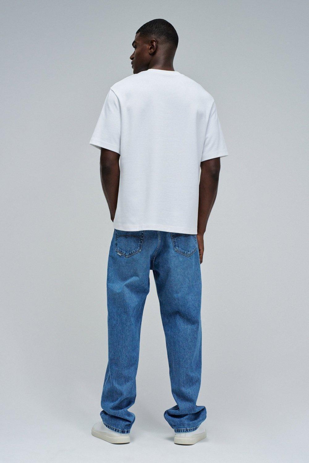 T-Shirt Relaxed Fit Embossed Print, White, large image number 3