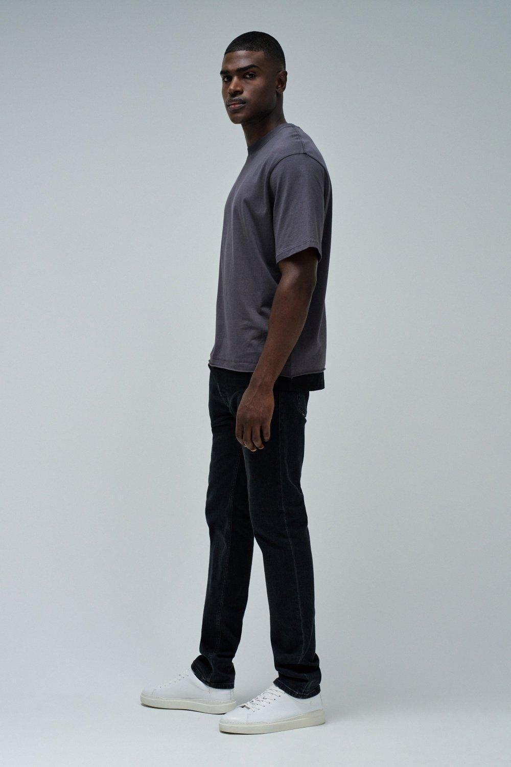 T-Shirt Relaxed Fit Back Print , Black, medium