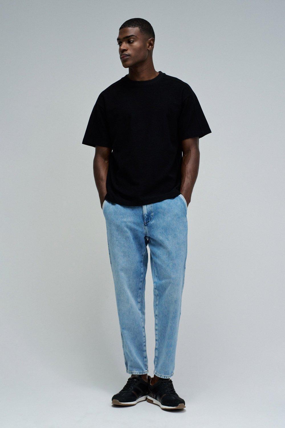 T-Shirt Relaxed Fit with Back Print, Black, medium