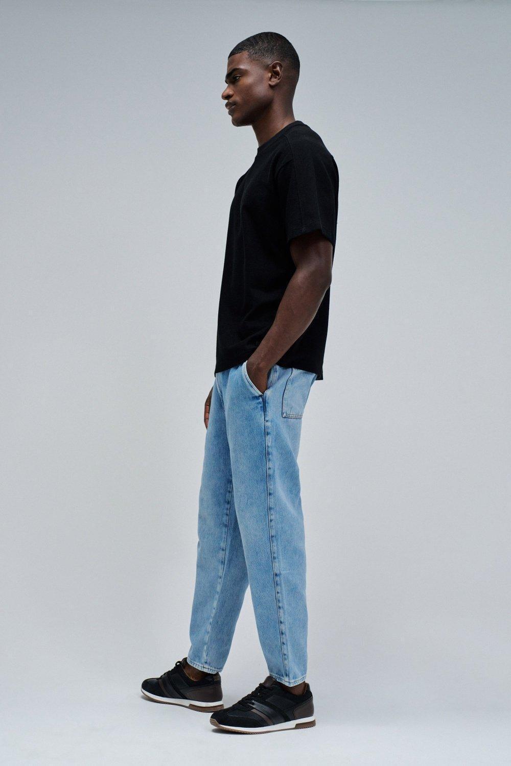 T-Shirt Relaxed Fit with Back Print, Black, medium