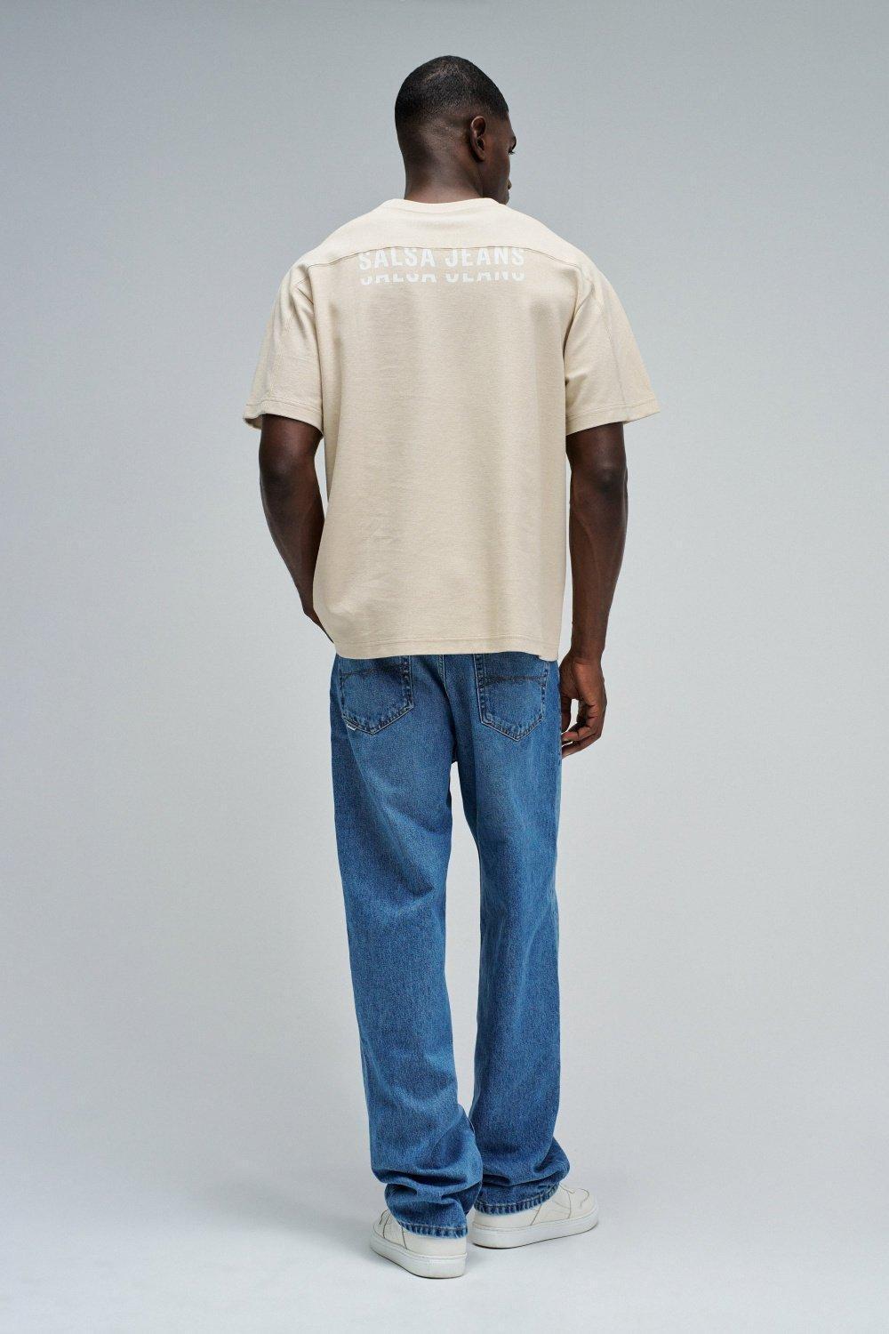 T-Shirt Relaxed Fit with Back Print, Cream, large image number 3