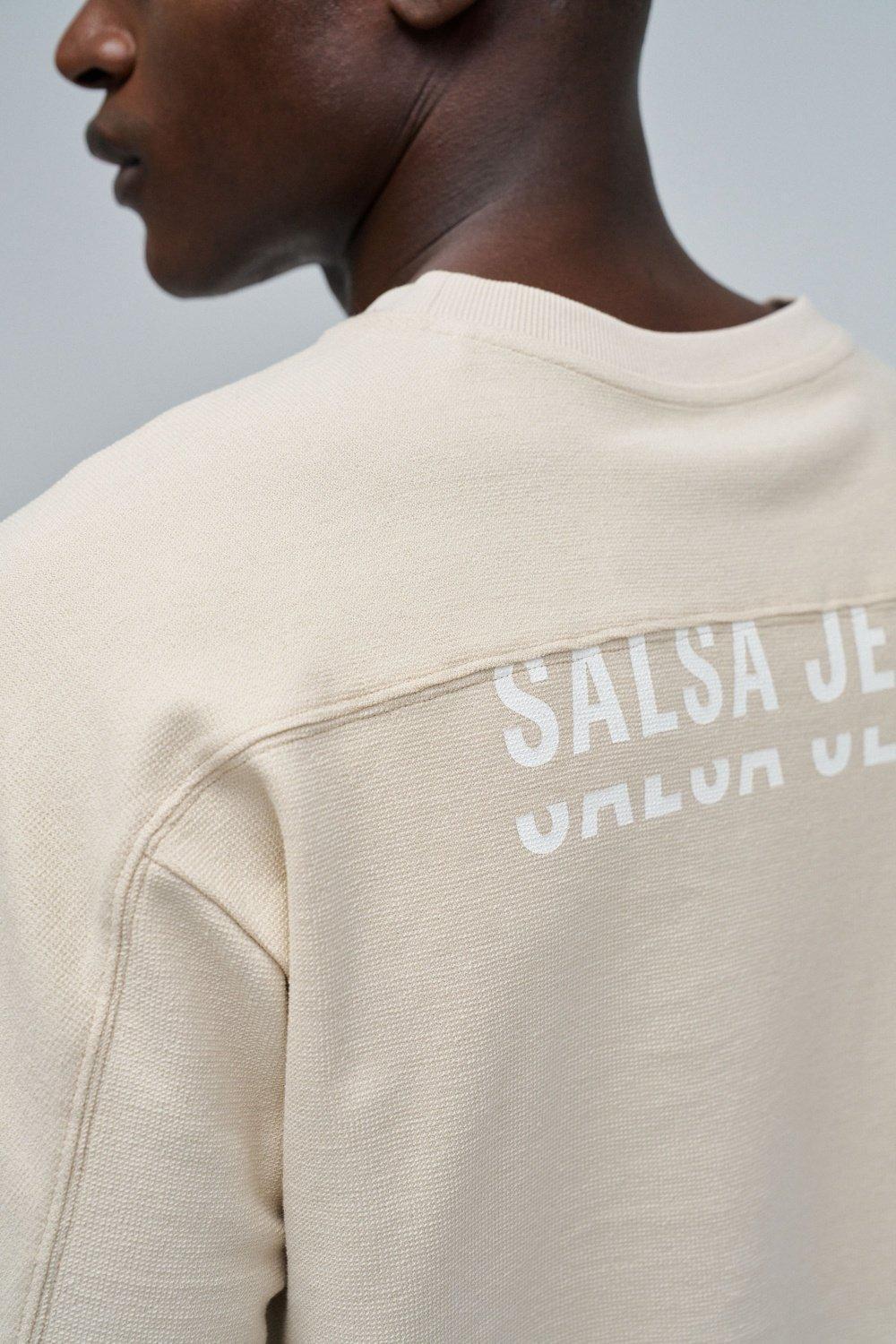 T-Shirt Relaxed Fit with Back Print, Cream, large image number 4