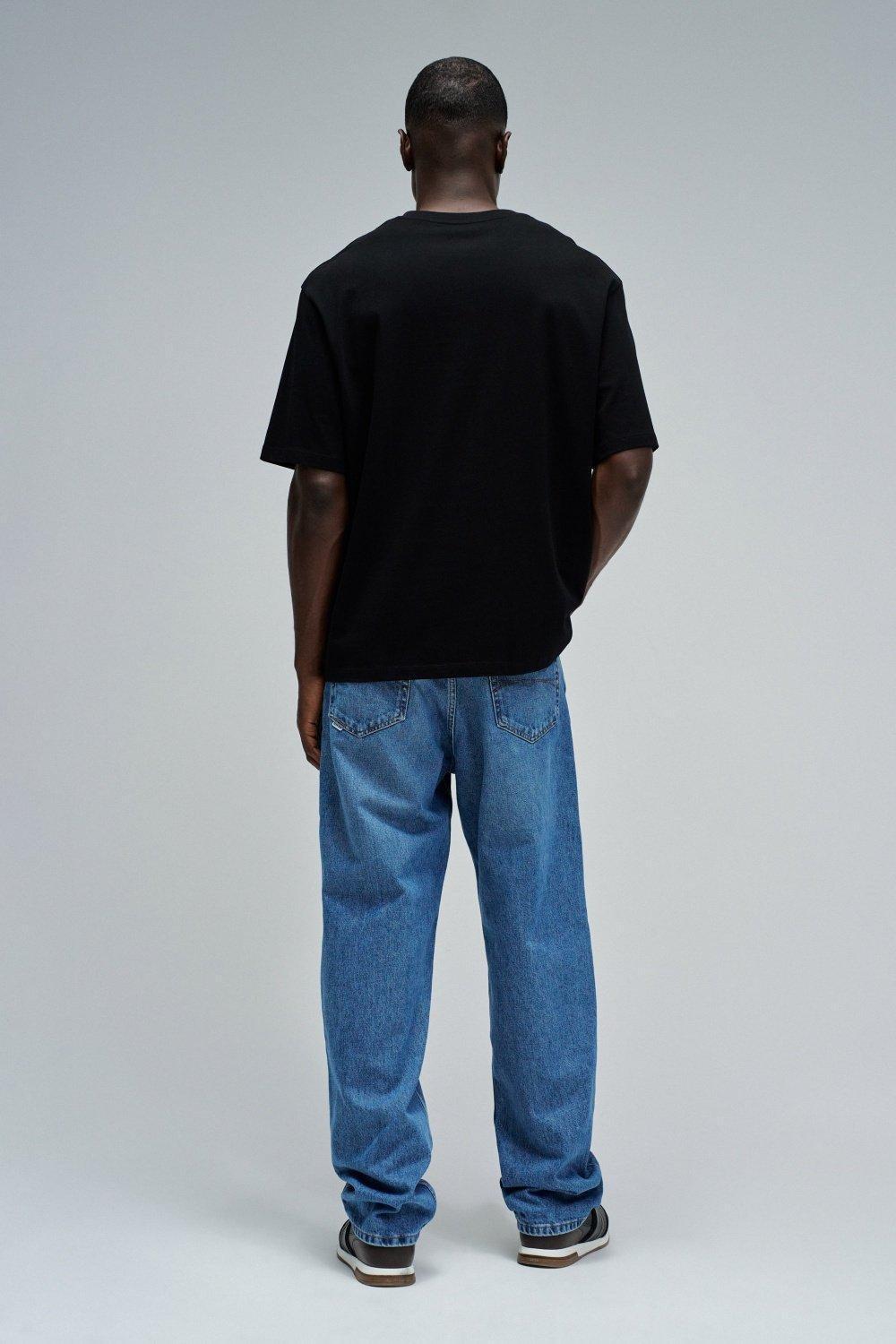 T-Shirt Relaxed Fit With Floral Print, Black, large image number 3