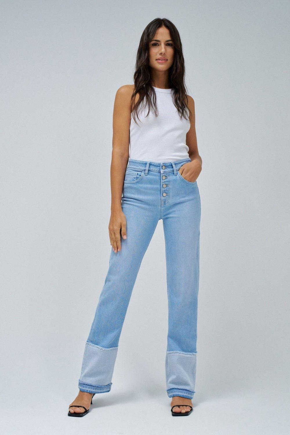 True Straight Jeans , Blue, medium