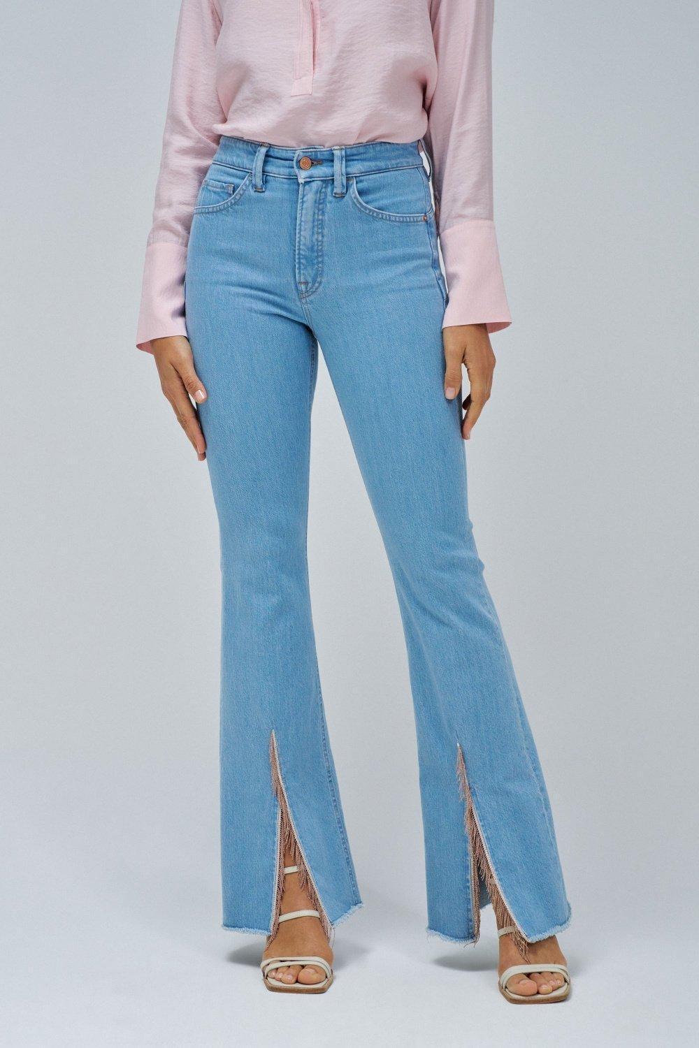 Faith Push In Flare Jeans , Blue, large image number 3