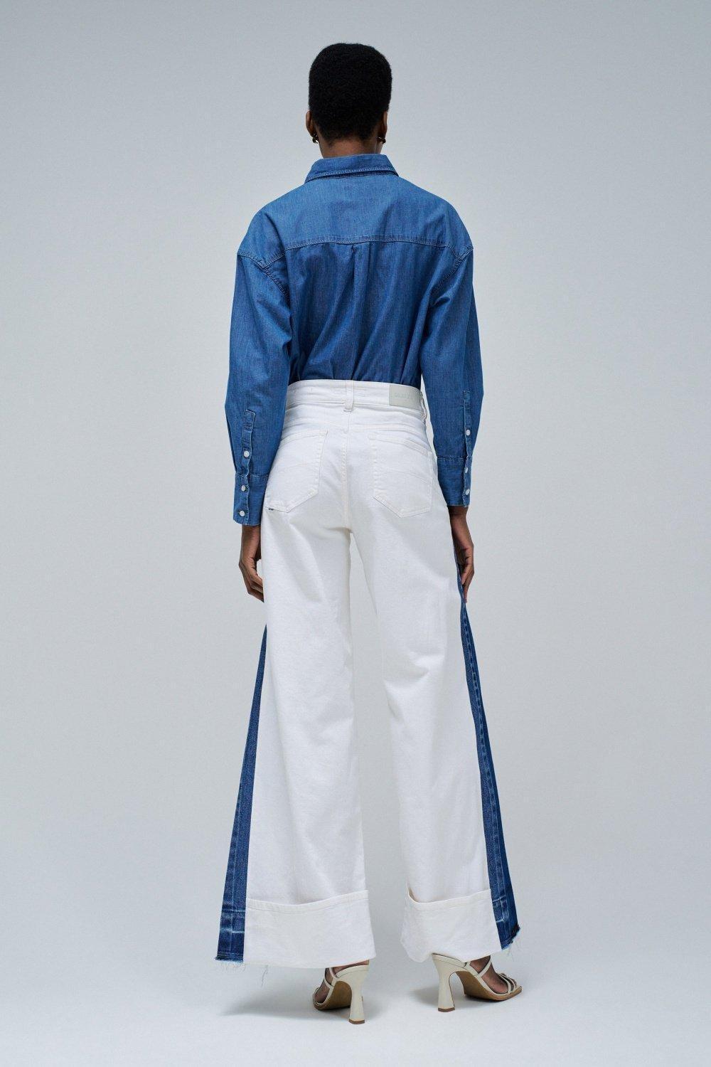 Faith Push In Wide Jeans, White, large image number 3