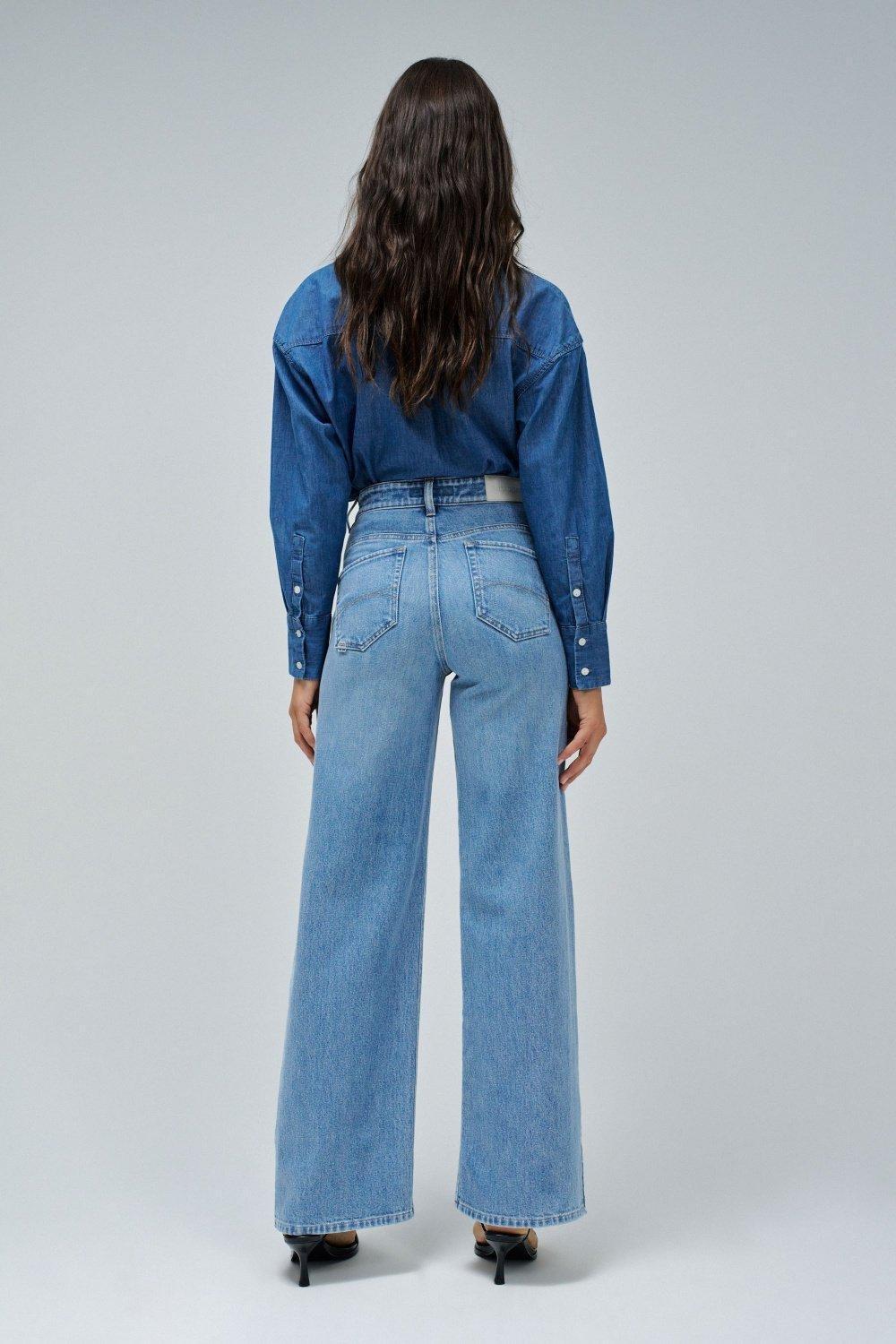 BLUE FAITH PUSH IN WIDE JEANS, , large image number 3