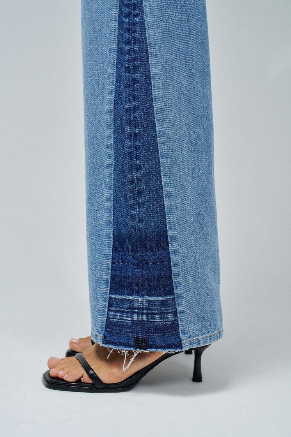 Faith Push In Wide Jeans , Blue, large image number 4