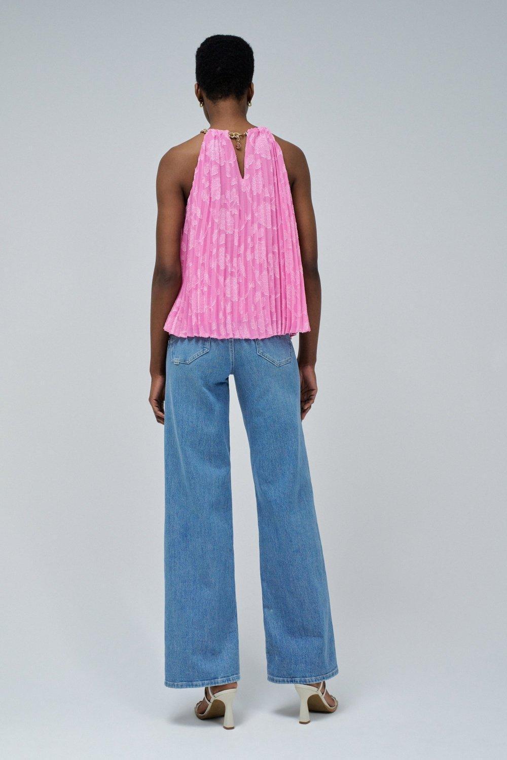 Pink Pleated Top, , large image number 3