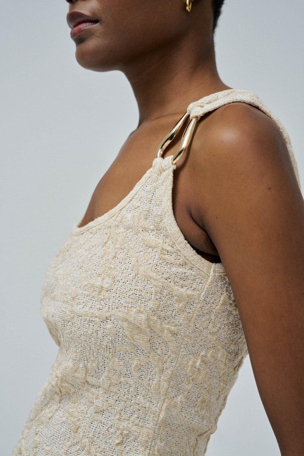 Textured Top , Beige, large image number 4