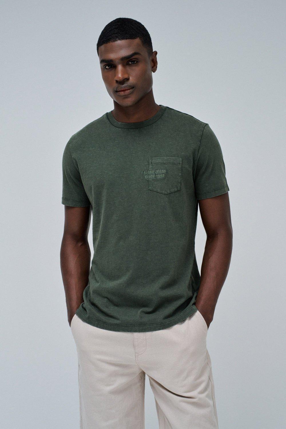 T-Shirt With Branding&nbsp;, Green, medium