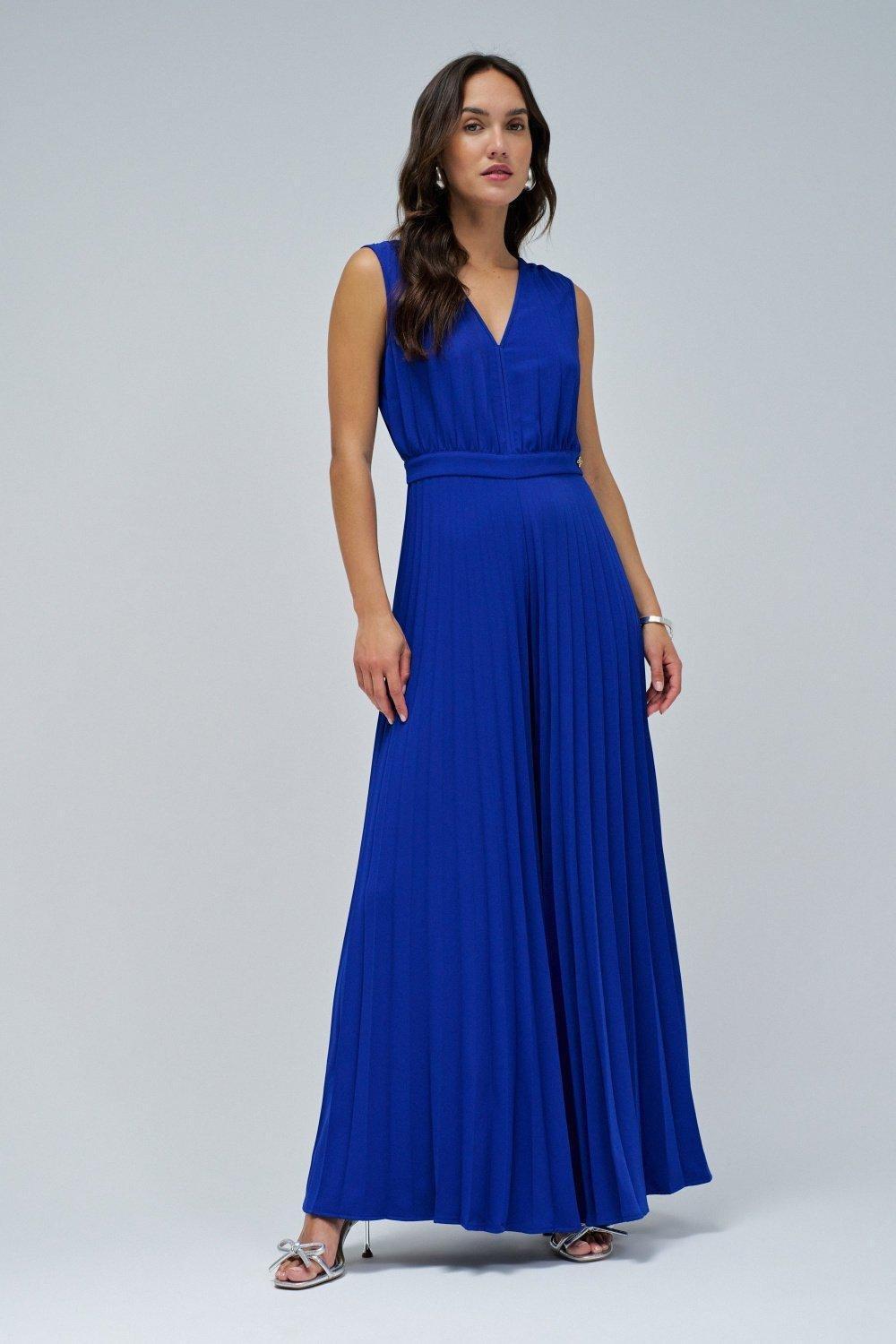 BLUE PLEATED JUMPSUIT, , large image number 1