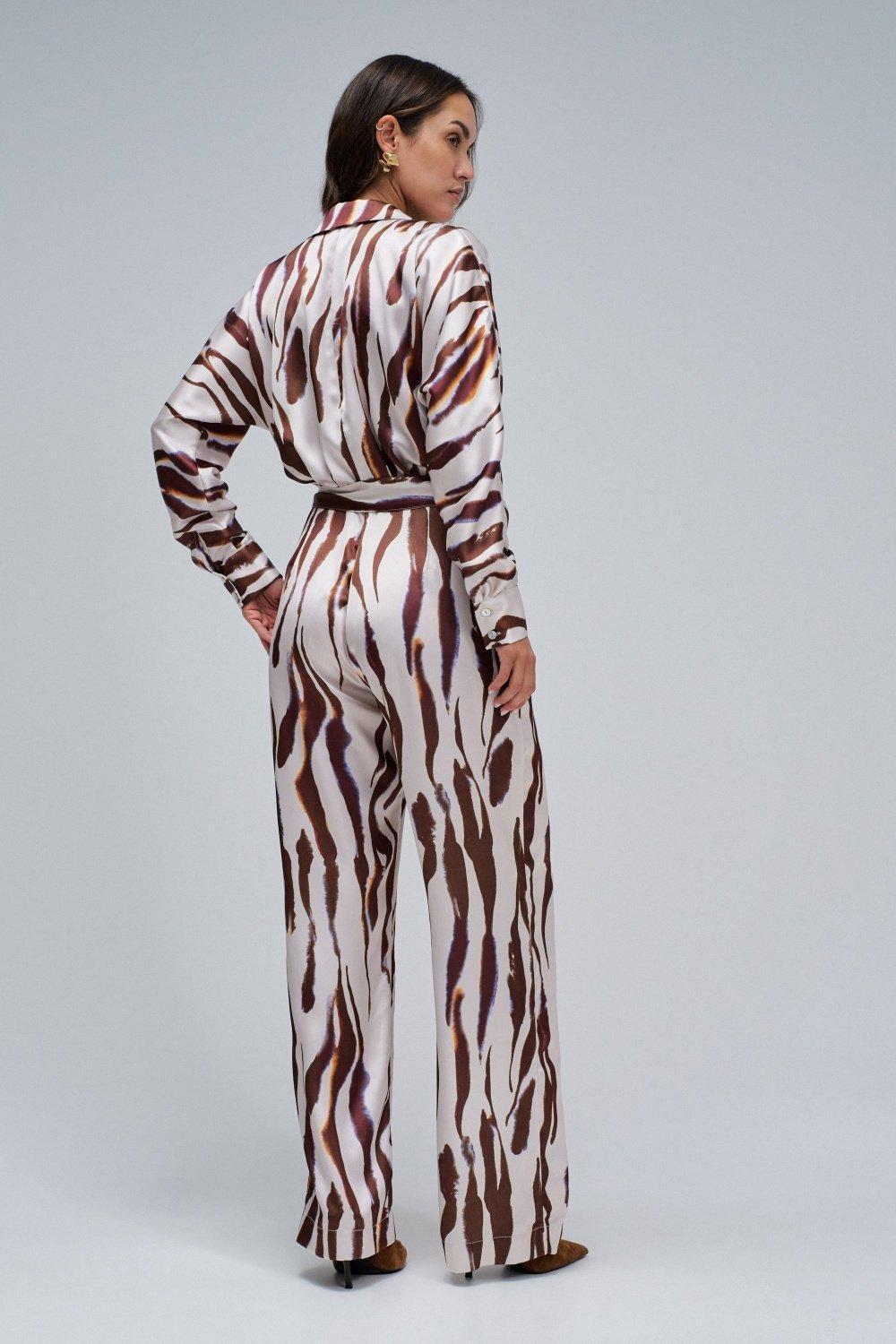 Animal Print Jumpsuit, Brown, large image number 3