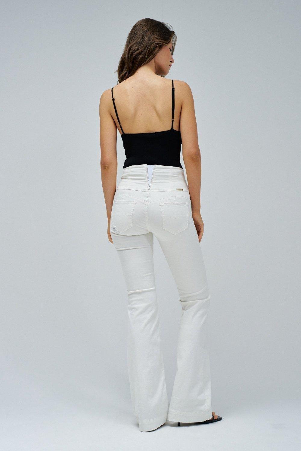 Diva Flare Front Pockets Jeans&nbsp;, White, large image number 3