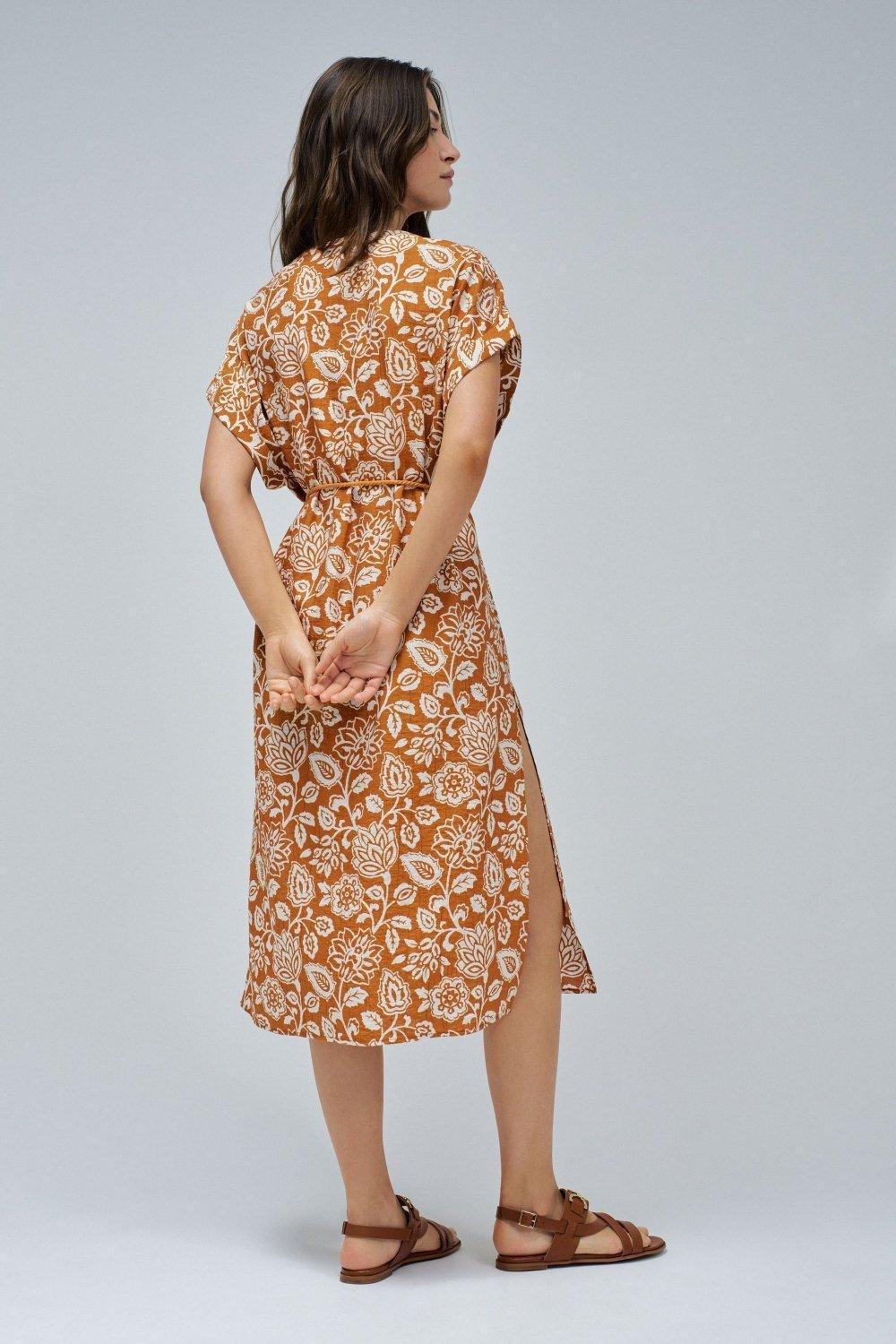 Orange Kimono Midi, , large image number 3