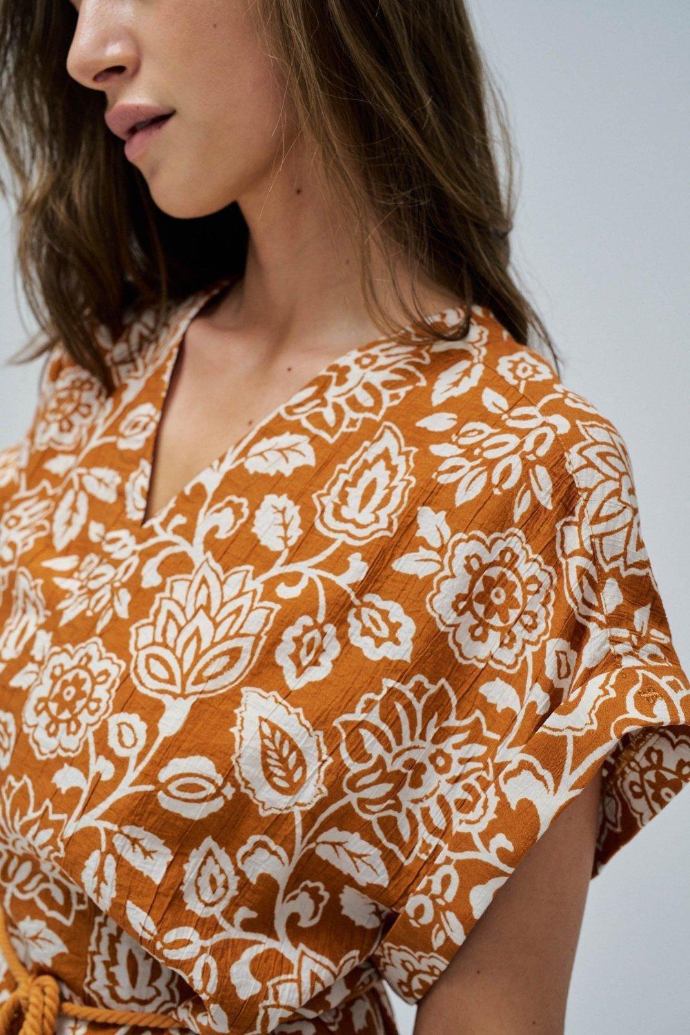 Orange Kimono Midi, , large image number 4