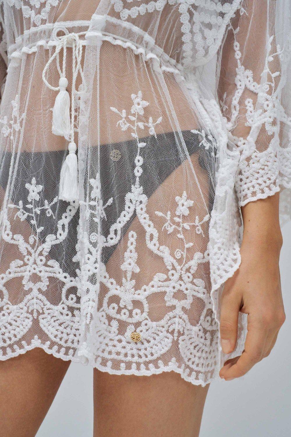 Transparent Tunic , Beige, large image number 4