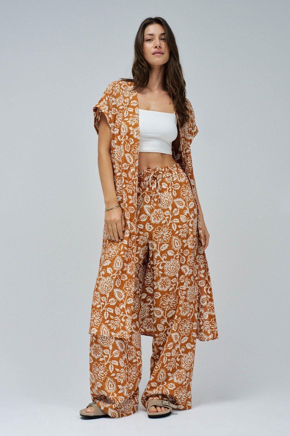 Orange Flowing Pants, , large image number 1