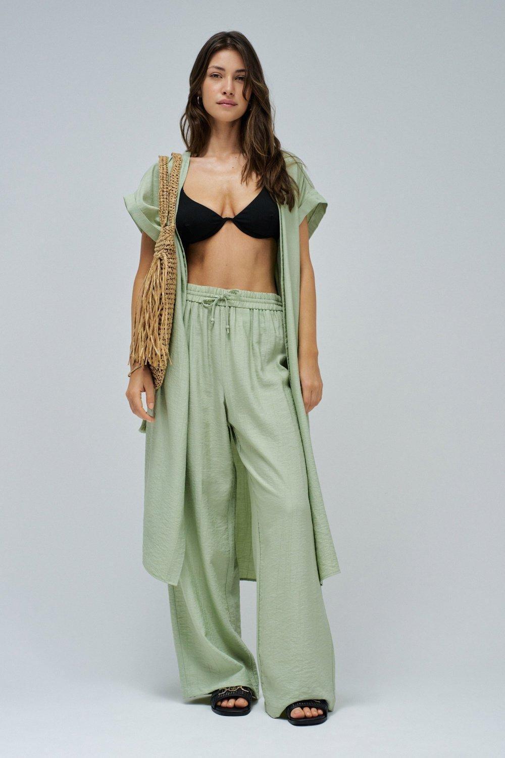 Flowing Pants, Lime Green, large image number 1