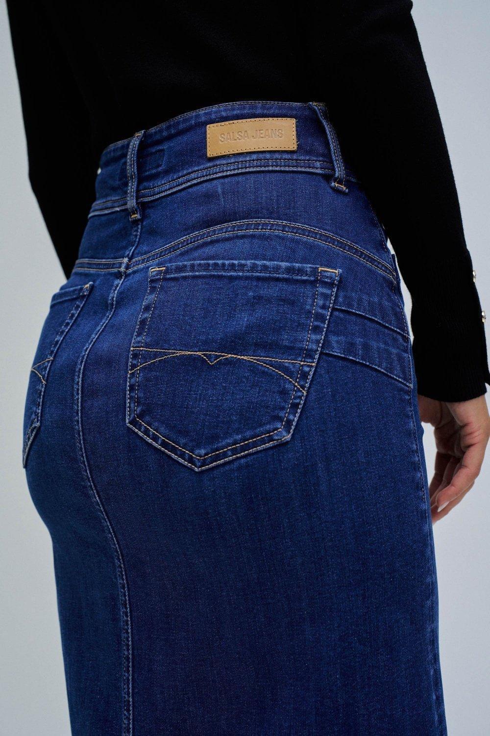Secret Push In Midi Skirt, Dark Blue, large image number 4