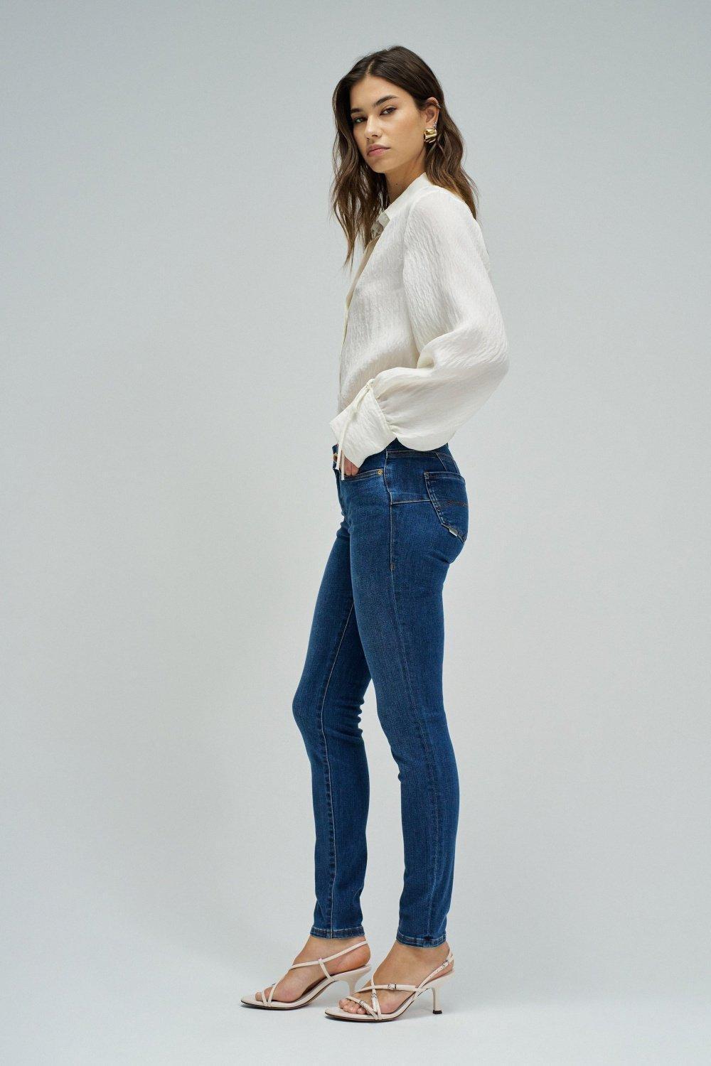 Wonder Push Up Skinny Jeans, Blue, large image number 2