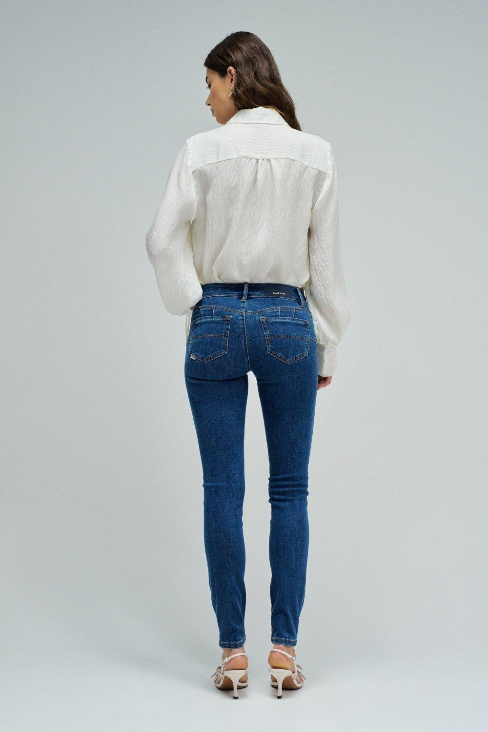 Wonder Push Up Skinny Jeans, Blue, large image number 3