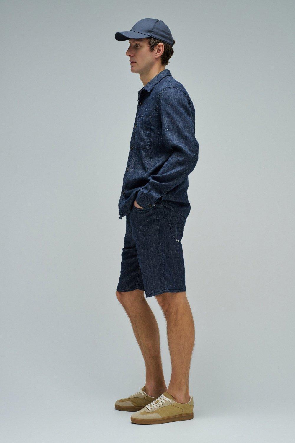Shirt With Linen, Navy, medium