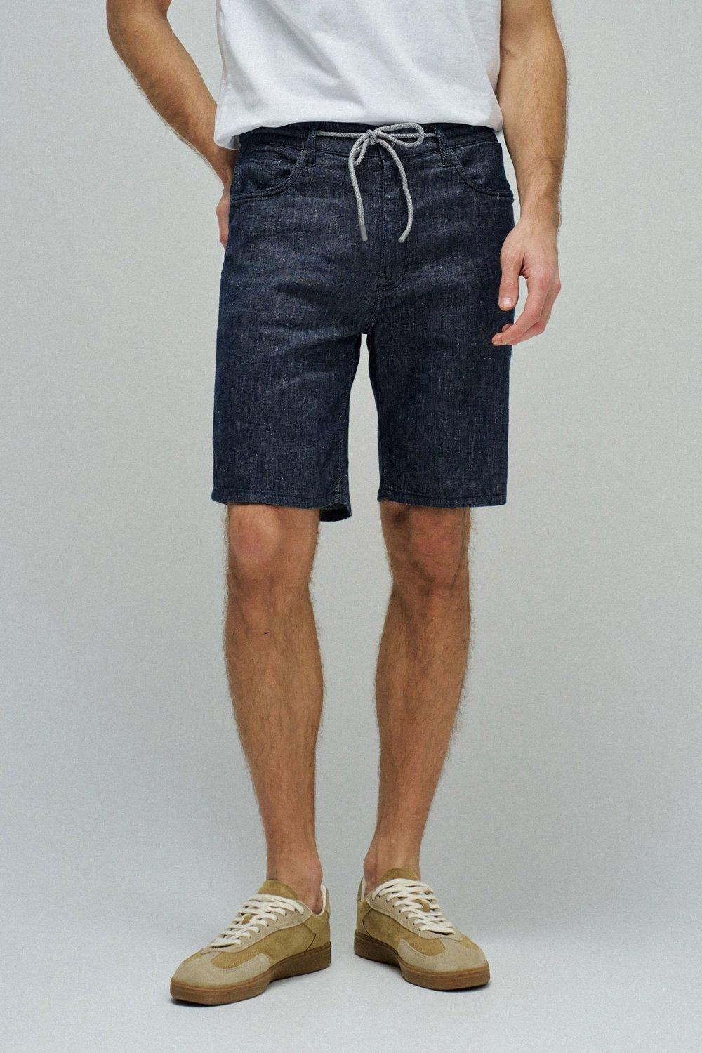 شورت كتان, Navy, medium