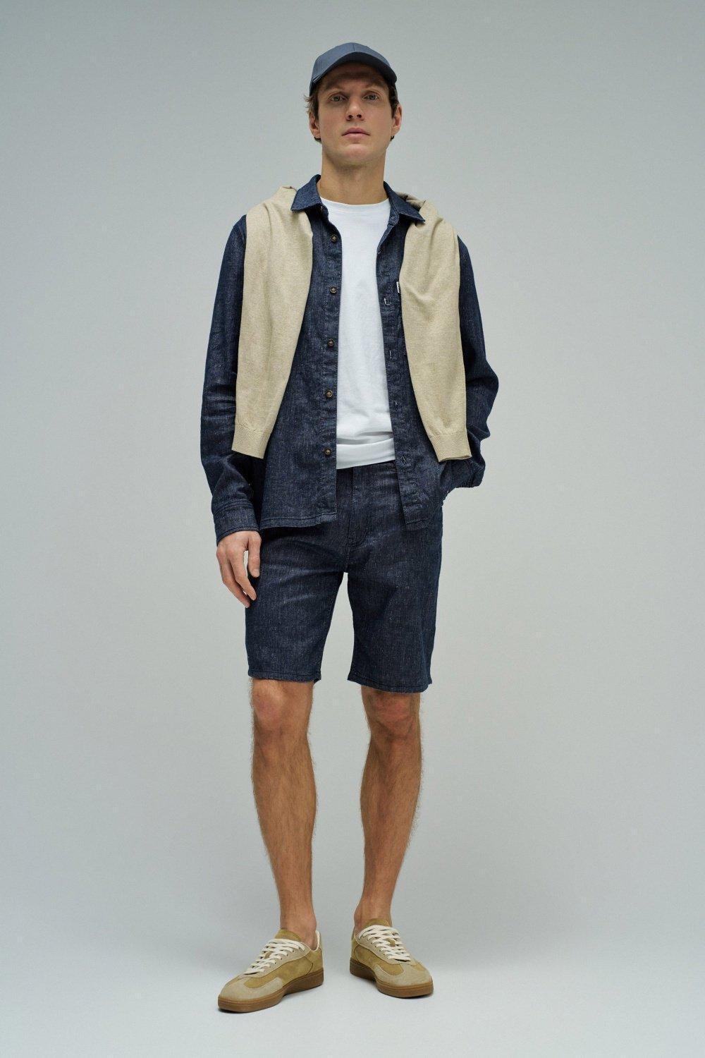 شورت كتان, Navy, medium