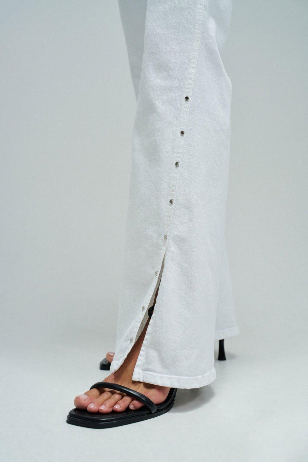 Faith Push In Flare Jeans, White, large image number 4