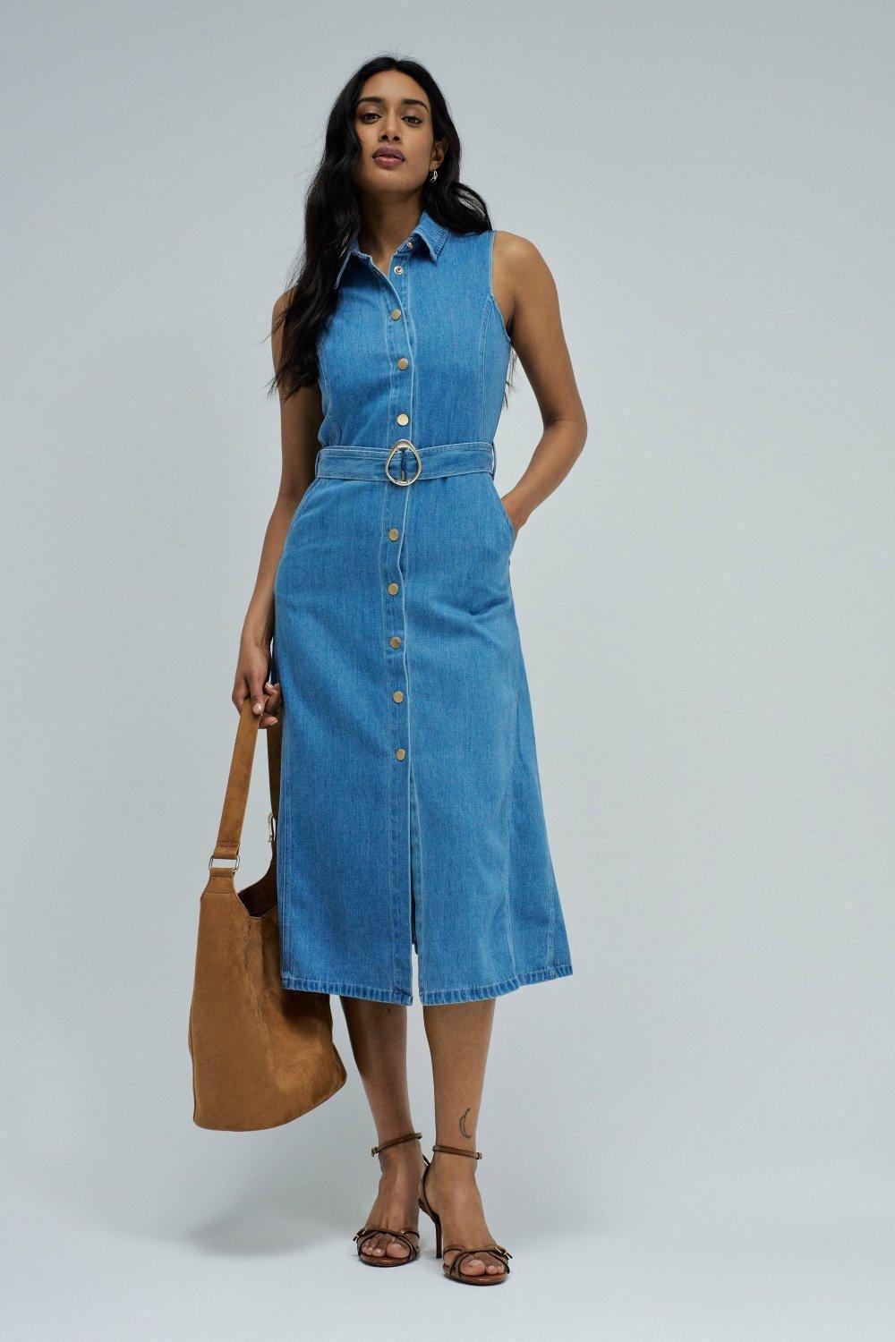 Lightdenim Dress, Navy, large image number 1