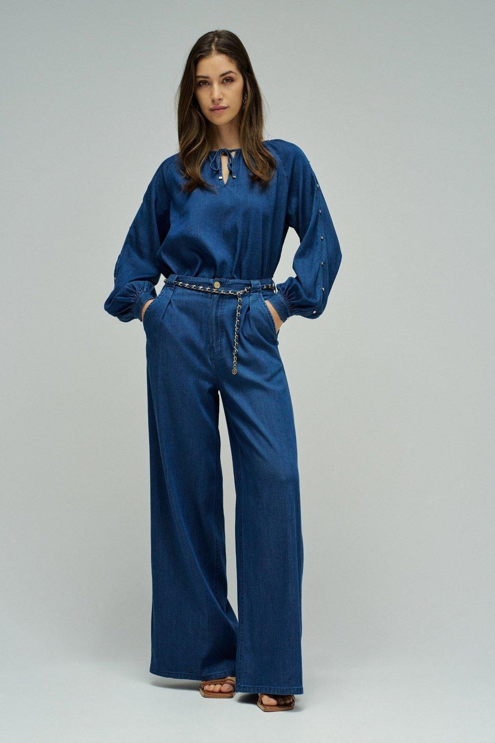 Lightdenim Blouse, Dark Blue, large image number 1