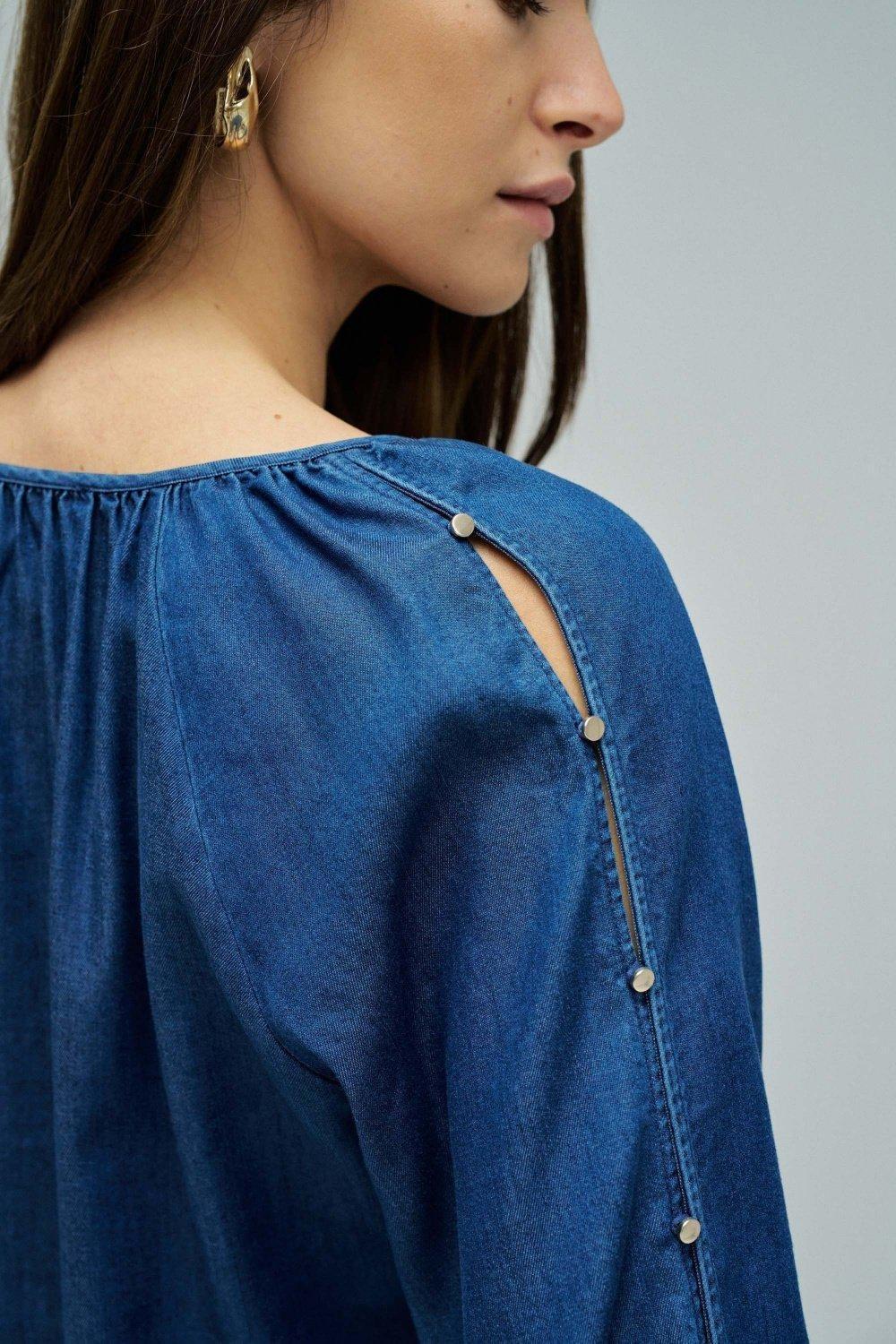 Lightdenim Blouse, Dark Blue, large image number 4