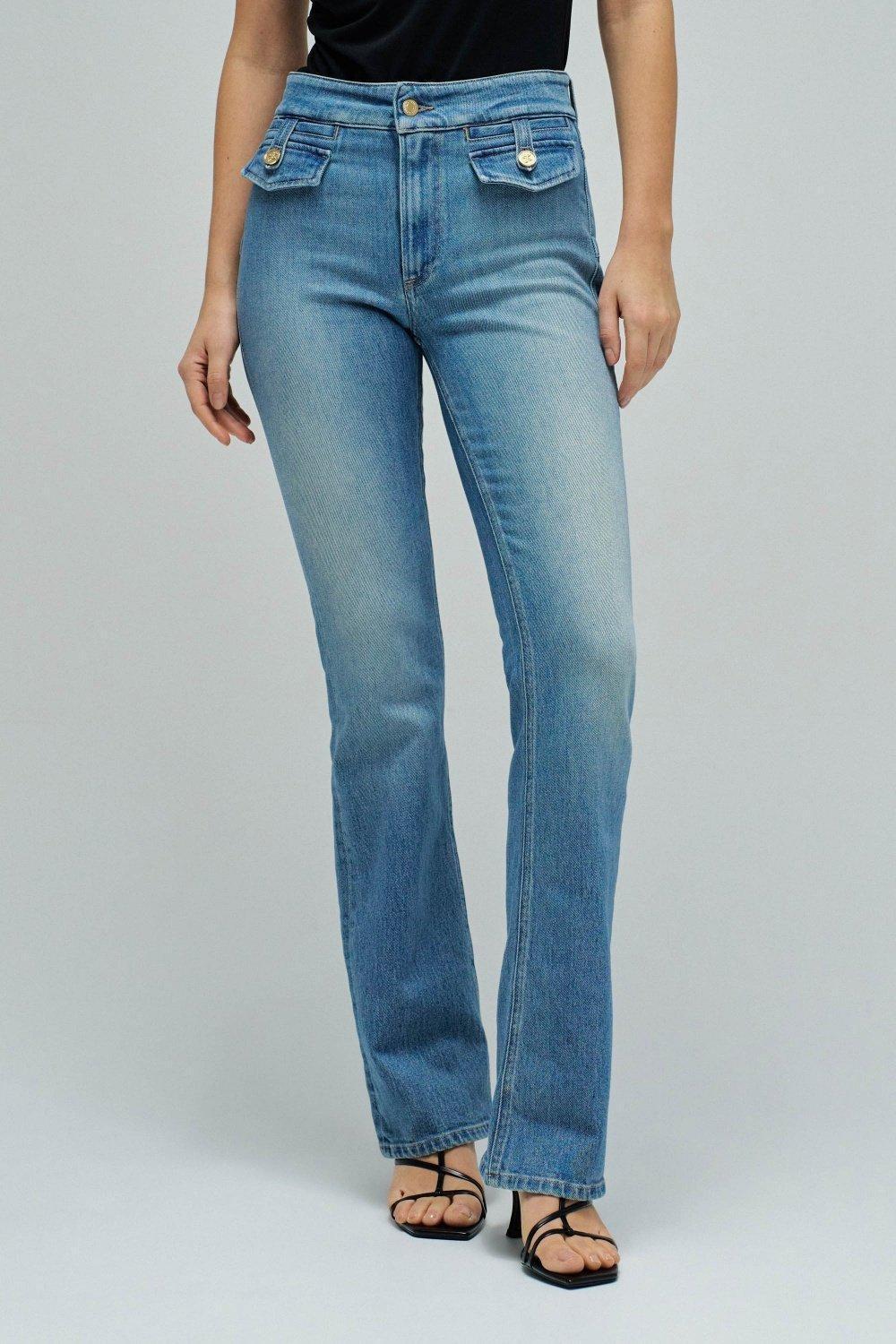 Destiny Push Up Bootcut Jeans, Blue, medium