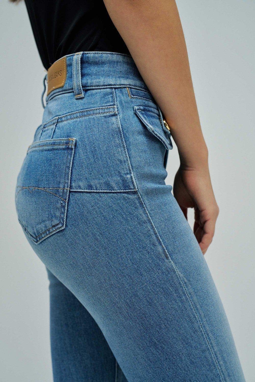 Destiny Push Up Bootcut Jeans, Blue, large image number 4