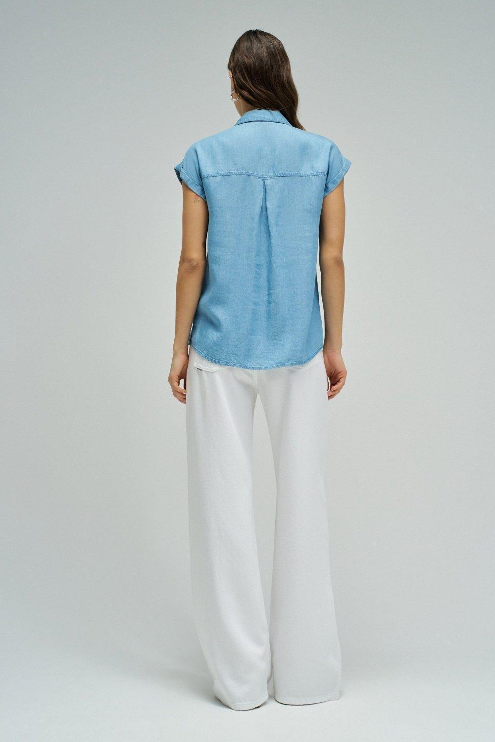 Shirt with Chain Detail, Navy, large image number 3